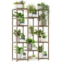 Bamworld Blumenständer Pflanzenständer Hoher Pflanzenstufen Pflanzenregal (1 St), Mehrstufiges Blumenregal für Außen (Terrasse/Balkon/Garten)