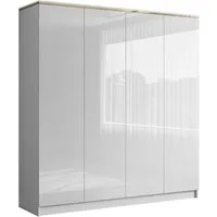 Lookway Kleiderschrank AURORA 4D in Weiß hochglanz 200x57x213 cm