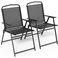 TLGREEN Klappstuhl Eisen-Gartenstuhl,Campingstuhl aus Texteline-Gewebe, (2 St), Bis 120kg,für Garten, Terrasse, Balkon und Camping