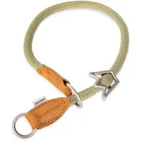 Rudelkönig Hunde-Halsband Zugstopp Halsband Hund Emma, Robustes Hundehalsband, Echtleder, Nylon, Elegantes Tau Halsband