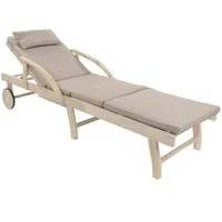 bellavista - Home&Garden® Gartenliege Gartenliege St. Tropez Akazienholz klappbar mit Rollen, Set, 1 St., Akazien FSC100, mit Rollen, klappbar, wetterfest - Garten, Terrasse