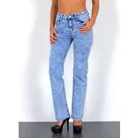 ESRA Straight-Jeans High Waist Damen Jeans Straight Leg Hose Stretch gerader Schnitt G2 Straight Jeans Damen Stretch Regular Jeans High Waist bis Plus Size