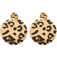 KARMA Ohrhänger-Set Statement Ohrringe Damen Leopardenmuster (Ohrschmuck Damen, 2-tlg., Statement-Look in Gold und Animal Print), Goldfarben (5 cm)