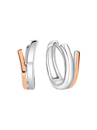 Zeeme Basic Klappcreolen 925/- Sterling Silber rhodiniert/rosé