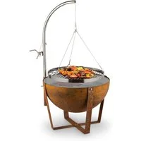 blumfeldt Feuerschale Fire Globe Feuerschale mit Grill Ø60 cm Stahl 2,8 mm höhenverstellbar, (Set, no), Feuerstelle Grill mit höhenverstellbarem Rost & 3-Bein-Stand
