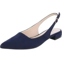 Ital-Design Damen Schnürstiefel Combat-Style mit Schnalle Schnürpumps (92078872) Blockabsatz Schnür- & Riemchenpumps in Dunkelblau