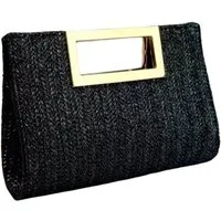 Zaewry Clutch Schicke Stroh-Clutch für Damen mit Tragegriff – sommerliche Handtasche, ideal als Urlaubstasche und geflochtene Boho-Strandtasche
