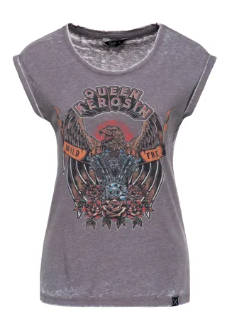 Queen Kerosin Damen T-Shirt Wild & Free