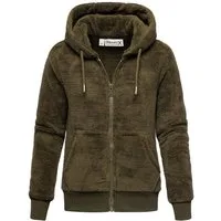 REPUBLIX Sweatjacke JANIE Damen Teddy Sweatjacke Plüsch Hoodie Pullover Zipper Jacke