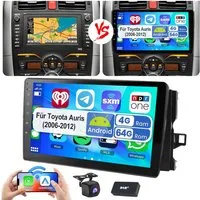 ESSGOO DAB+ 9" Android 15 Für Toyota Auris (2006-2012) Touchscreen HD GPS Autoradio (RDS, 4+64GB(optional), FM, AM, DAB+ (optional), GPS Navi Apple Carplay & Android Auto,Bluetooth 4.1)