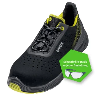 uvex 1 G2 Sicherheitsschuh S1 Halbschuh gelocht schwarz/gelb 46 - 6843846