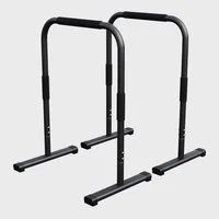 GORILLA SPORTS Klimmzugstange Push Up Stand Dip Barren Schwarz/Rot/Blau (2-tlg)