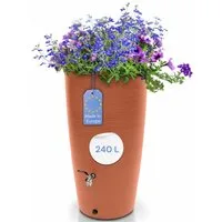 YourCasa Regentonne 240 Liter [Aquasplash] Messing Wasserhahn & Deckel Regenfass