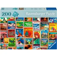 Ravensburger Puzzle Feel Well & Puzzle, Briefmarken, 200 Puzzleteile, XL, für Erwachsene, Made in Europe