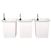 VIVANNO Pflanzeinsatz Kunststoff EINSATZ Bewässerung Konisch - Weiß Matt (Set, 3 St), 29x29x32 cm