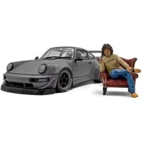 Solido Modellauto Modellauto 1:18 Porsche RWB Bodykit Nardo grau + Figur 2024 S1807517
