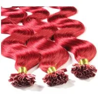 hair2heart Echthaar-Extension Bonding Extensions gewellt #0/44 Rot-Intensiv 0.5g 40cm