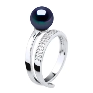 Ringschmuck - Echte Süßwasser-Zuchtperle, rund 8-9 mm