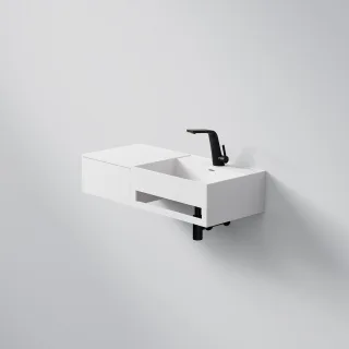 Steinberg Serie 443 Waschtisch Wandwaschtisch aus Mineo Stone, matt white, 443 7205 W 443 7205 W