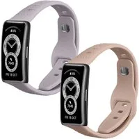 kwmobile Smartwatch-Armband 2x Uhrenarmband für Huawei Band 10 / 9 / 8 Armband, Fitnesstracker Band Set aus TPU Silikon - Ersatzarmband Smartwatch