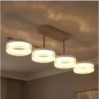 GLOBO LIGHTING LED Deckenleuchte, LED-Leuchtmittel fest verbaut, Warmweiß, Deckenleuchte Deckenlampe Wohnzimmerlampe sandfarben weiß LED L 67 cm