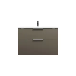 Burgbad Glas Waschtisch-Set Eqio Grau Hochglanz/Weiß, SEYX092F2010A0070 SEYX092F2010A0070