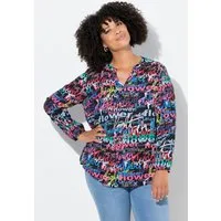 Angel of Style Tunika Tunika farbiges Wording-Muster