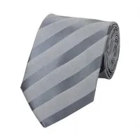 Fabio Farini Krawatte Graue Herren Krawatten - klassische Männer Schlipse in 8cm Breite (ohne Box, 1-St., Gestreift) Breit (8cm), Grau Dunkelgrau Struktur - Titanium