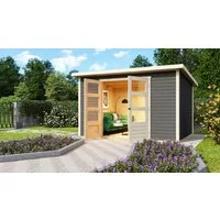 KONIFERA Gartenhaus "Sandstedt 5" terragrau, BxT: 330x282 cm, aus hochwertiger nordischer Fichte
