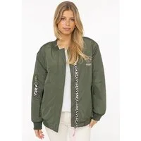 Zwillingsherz Bomberjacke "Wild Heart" Oversize - überschnittene Schulter, Taschen mit Druckknöpfen
