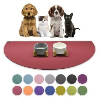 SANOZOO ® - Napfunterlage Halbrund - Öko-Tex und Made in Germany rot 60 cm, 1,2 m