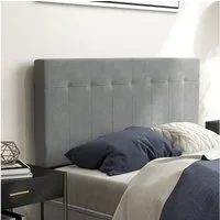 HOMCOM Kopfteil höhenverstellbar, mit Samtoptik, (Bettkopfteil, 1 St., Polsterkopfteil für Bett), für Schlafzimmer, Grau