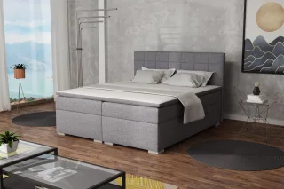 Boxspringbett Schlafzimmerbett FARUK 200x200cm Stoff Inari Grau