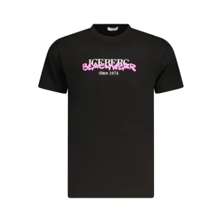 Schwarzes T-shirt Mit Ice Iceberg Beachwear Logo