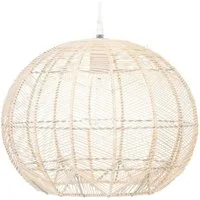 Atmosphera Créateur d'intérieur Pendelleuchte Hängeleuchte über Esstisch KITA, Rattan, Ø 38 cm, Leuchte mit Dekofunktion, ohne Leuchtmittel