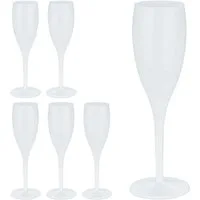 relaxdays Sektglas Sektgläser Kunststoff 6er Set, Kunststoff