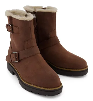 TOMS Ionie Moto Wildleder Damen Braune Stiefel