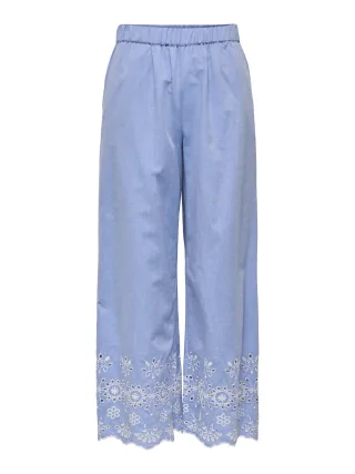 JDY - JDYMARINA HW EMB. ANKLE PANT WVN Blue Bonnet - Gr. - L