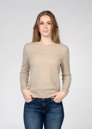 IN LINEA - NOS Pullover, Rundhals 205 taupe mel. - Gr. - 40