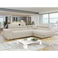MIRJAN24 Ecksofa Torezio Cord, mit Bettkasten und Schlaffunktion, Einstellbare Kopfstützen, 274x203x70-90 cm