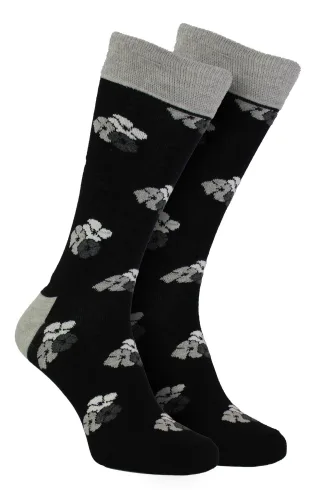HS by Happy Socks - Herren 3er-Pack Classic Flower Dress Socken - Flower (Schwarz)