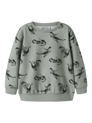 NAME IT - NMMKASSE LS NREG SWEAT UNB Green Milieu - Gr. - 104