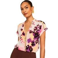 Love & Roses Paillettenshirt Love & Roses Bluse mit Print + Pailletten, Regular (1-tlg)
