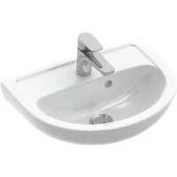 Gustavsberg Waschtisch, Saval 2.0 Handwaschbecken 45 x 34 cm, weiß mit Hahnloch, mit Überlauf