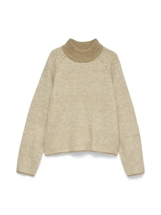 VERO MODA - VMFELIZE LS HIGH NECK PULLOVER BOO Silver Mink - Gr. - XL