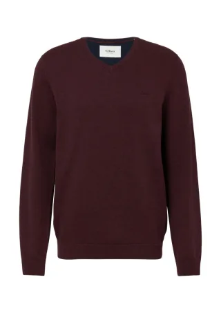 s.Oliver Red Label - Strickpullover mit Logostickerei rot - Gr. - 3XL