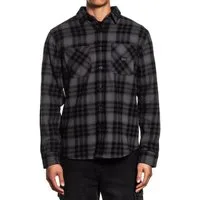 Sullen Clothing Langarmhemd Buckhead Flannel Shirt Holzfällerhemd Kariert Grau