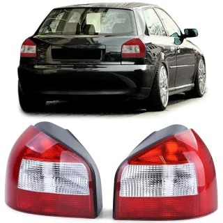 Rückleuchten Heckleuchten Rot Weiss Facelift Optik für Audi A3 8L 96-00