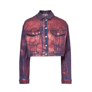 AmyLynn - Jeansjacke für Damen, Metallic (Rot)