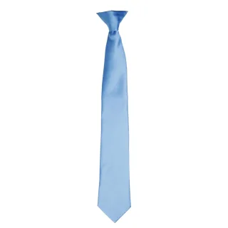 Premier Colours Herren Satin-Clip-Krawatte (Mittelblau)